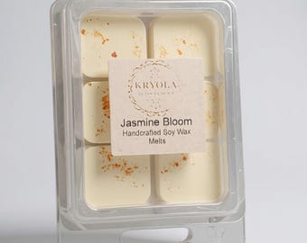 Jasmine Bloom Wax Melts | Highly Fragrant Soy Melts with Essential Oil | Home Fragrance , Relaxation, Spa Gift, Self Care