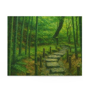 Rompecabezas &quot;Sendero de Bambú Sereno&quot; / Rompecabezas de 120, 252 y 500 piezas para amantes de la naturaleza, regalo para relajarse, juegos en familia, atención plena [...]