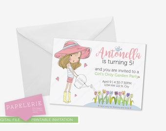 Garden Party Invitation, Garden Birthday, Digital Invitation