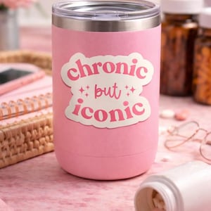Vinilo crónico pero icónico: concienciación sobre la salud mental y las enfermedades crónicas en color rosa