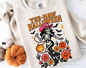 Cowgirl Ghost Halloween PNG: Yee-Haw Western Sublimation Design (Digital Download)