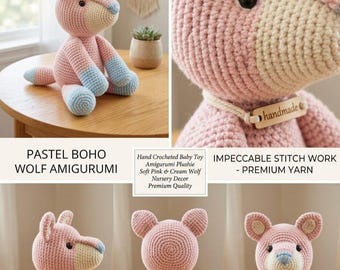 Patrón de amigurumi de lobo a crochet / Peluche ideal para principiantes (descarga en PDF)