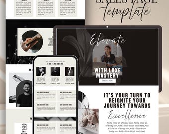 Canva-mall för säljsidor, landningssida för coachningskurs (digital nedladdning)