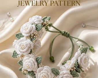 Patrón de pulsera de margaritas a crochet, tutorial floral para principiantes (descarga en PDF)