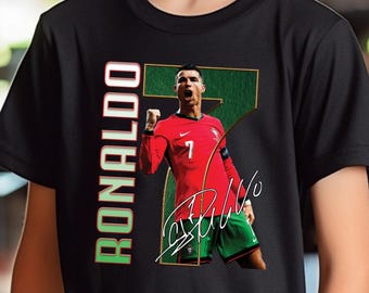 Youth Ronaldo Soccer T Shirt, Boys Football Gift, Soccer Fan Apparel