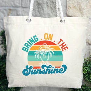Cute Summer Tote Bag, Summer Tote Bag, Bring On The Sunshine Tote Bag, Beach Vacation Bag, Family Vacation Tank Top, Summer Gift Bag