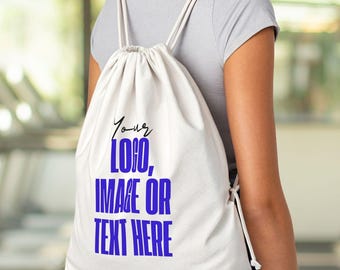 Personalized Cotton Drawstring Backpack: Custom Logo Gym Bag