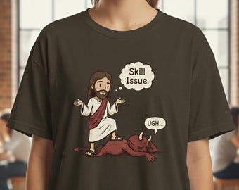 Jesus Cartoon Comfort Colors T Shirt Christian Faith Graphic Unisex Tee