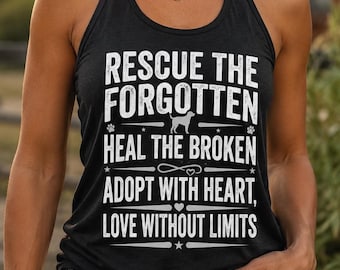 Dog Rescue Tank Top Adopt Don’t Shop Animal Lover Racerback Tank
