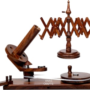 Rosewood Yarn Winder Set: Ball Winder and Swift - Heavy Duty