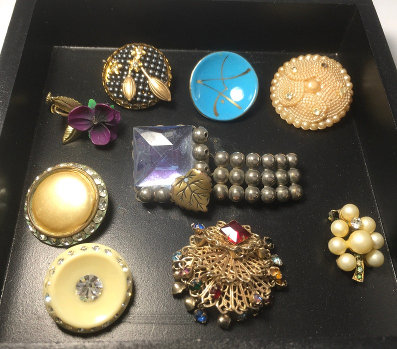 Older Vintage Earring Clip Earring Lot Rhinestone Pearl Etsy