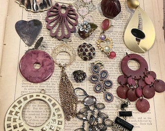 Shades of Plum Mixed Craft Jewelry Findings Inspiration Lot Creative Findings Lot