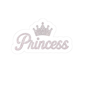 Sparkling Princess Sticker | Cute Y2K Crown Vinyl Decal for Planners, Laptops, Journals, Cups | Girly Coquette Aesthetic, Pink Glam Gift