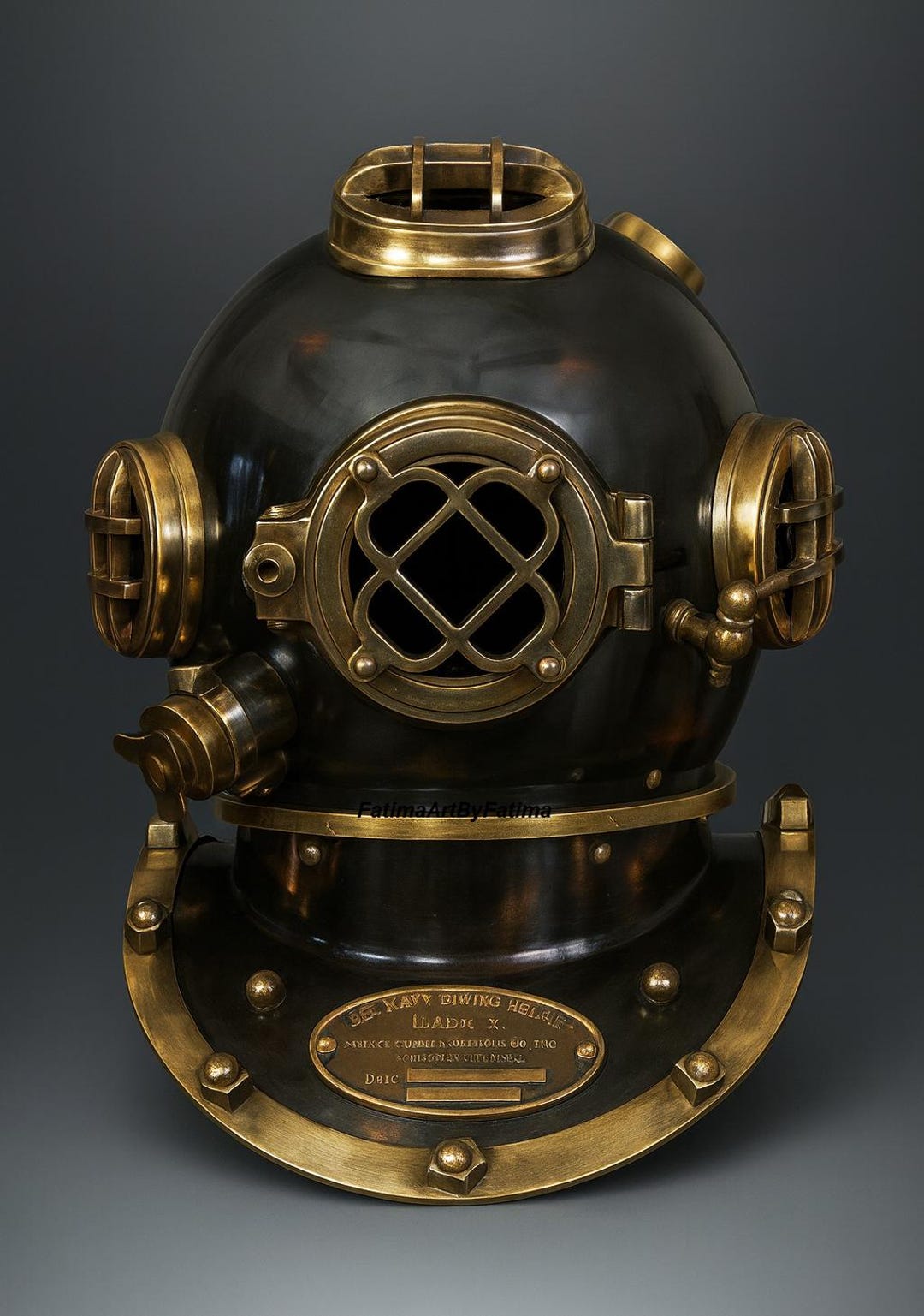 18" US Navy Mark V Scuba Divers Diving Helmet Replica: Black Antique ...