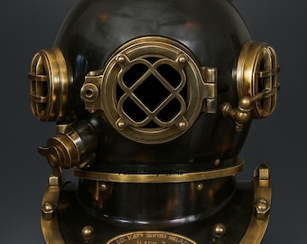 18" US Navy Mark V Diving Helmet Replica: Antique Nautical Decor, Solid Steel Construction