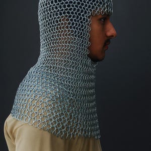 Medieval Chainmail Armor Set - Mild Steel Shirt & Coif - LARP SCA Cosplay Costume image 7
