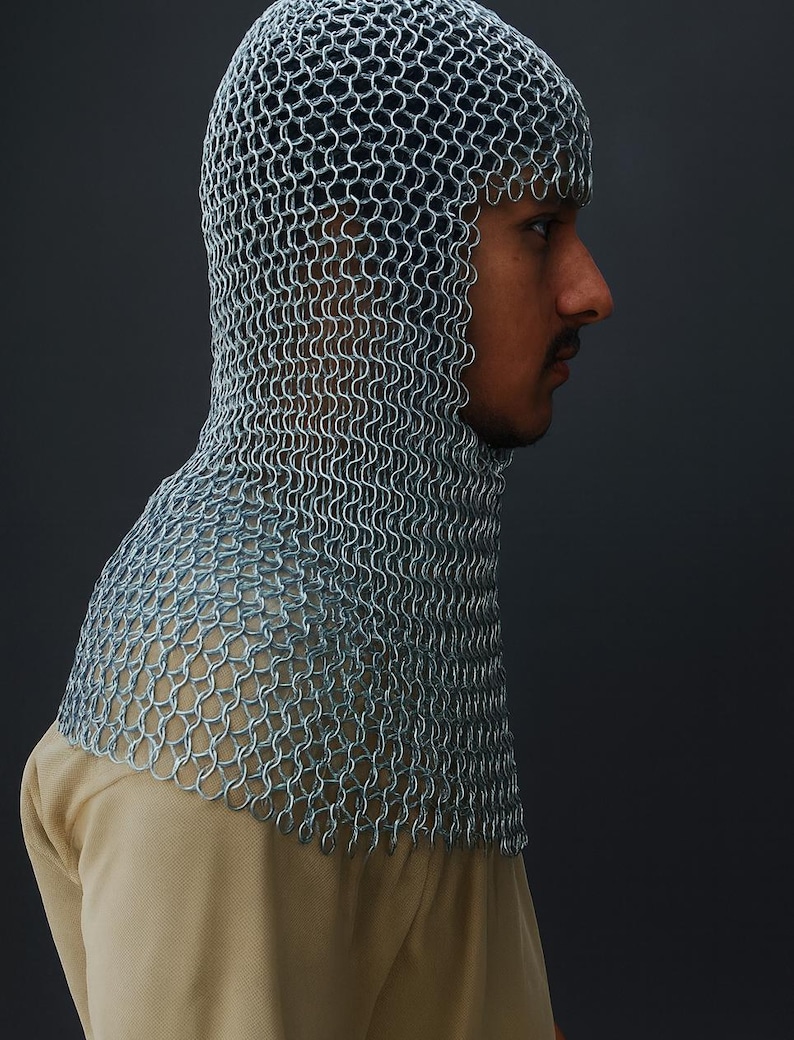Medieval Chainmail Armor Set - Mild Steel Shirt & Coif - LARP SCA Cosplay Costume image 7