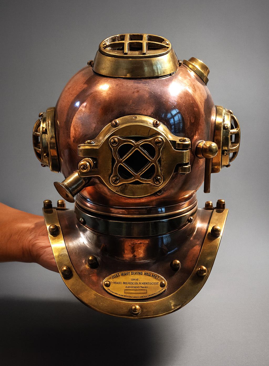 Antique Brass US Navy Mark V Divers Diving Helmet Replica - Nautical ...
