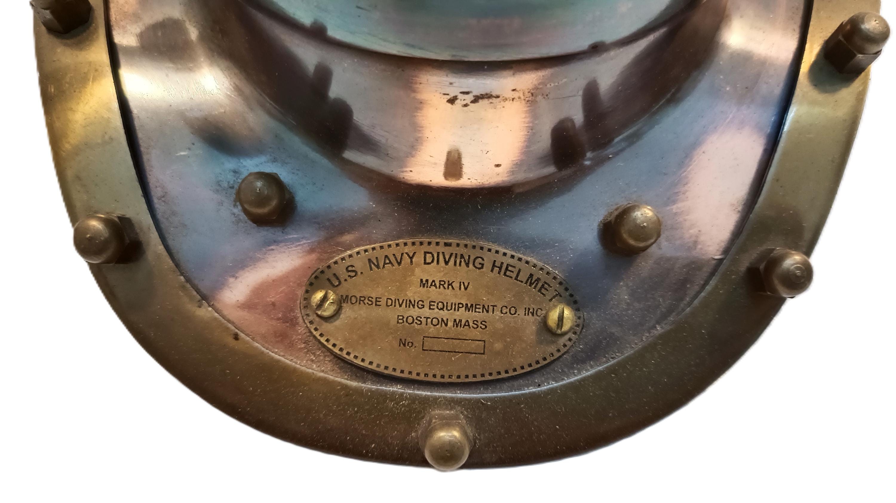Antique Brass US Navy Mark V Divers Diving Helmet Replica - Nautical ...