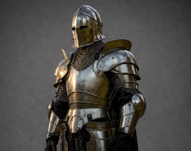 Full 18 Gauge Steel Knight Armor Set - Medieval Templar Suit - Etsy