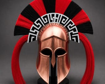 Wearable Greek Corinthian Helmet: Copper Finish, SCA LARP Armor