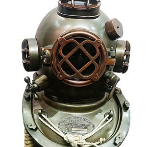 18&quot; Brass Diving Helmet | US Navy Mark V Divers Helmet | Maritime Deep Sea Scuba Helmet | Nautical Decor & Collectible Gift
