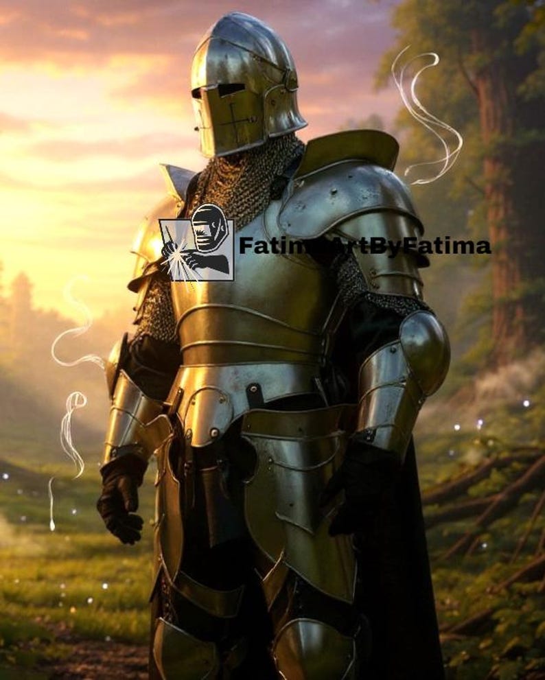 Full 18 Gauge Steel Knight Armor Set - Medieval Templar Suit - Etsy