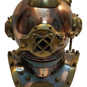 US Navy Mark V Diving Helmet | Antique Brass Scuba Diver Helmet | Marine Nautical Decor | Deep Sea Divers Helmet Replica