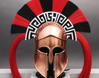 Tragbarer griechischer Korinthischer Helm: LARP-Rüstung, Kupfer-Finish