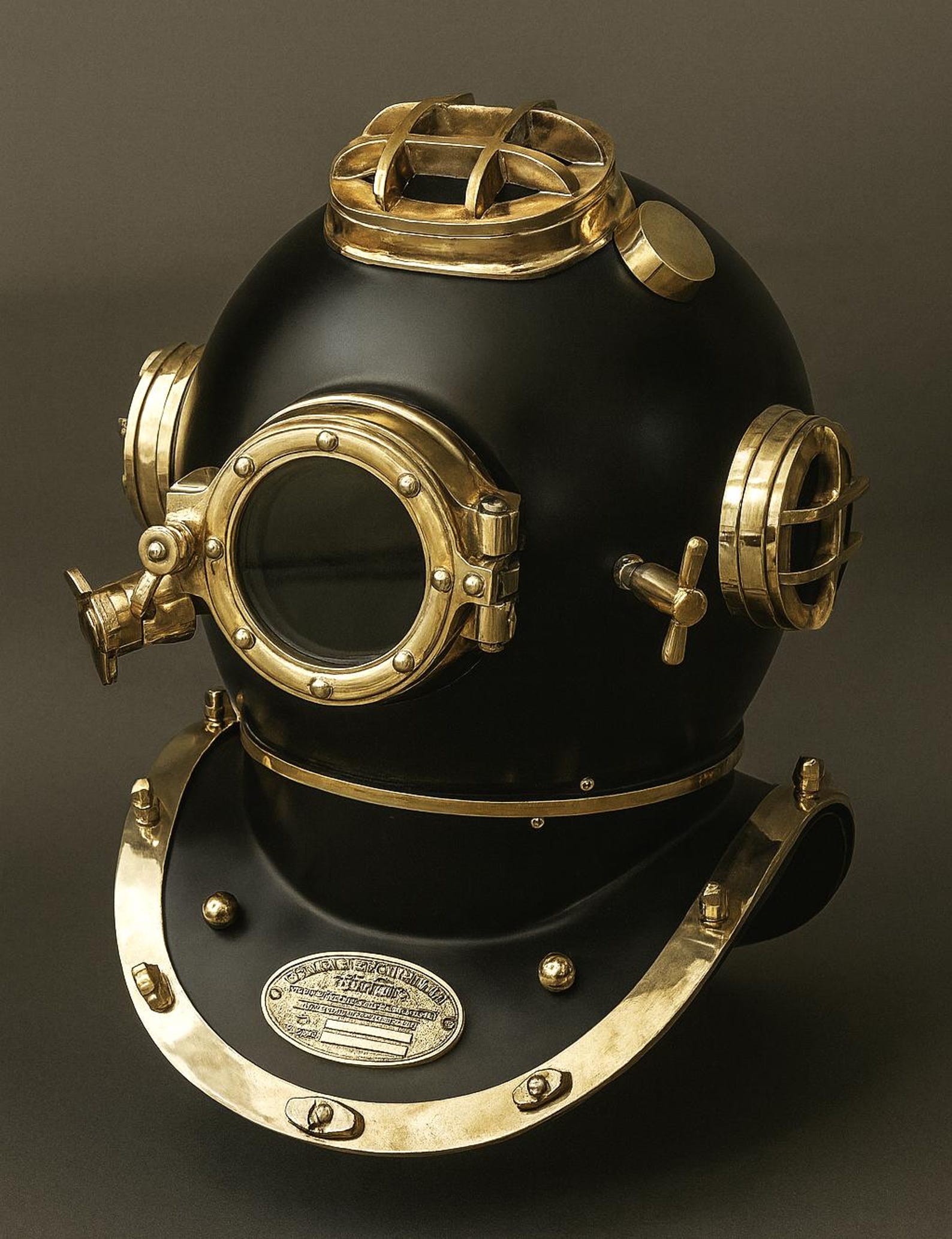 18" US Navy Mark V Scuba Divers Diving Helmet Replica: Black Antique ...