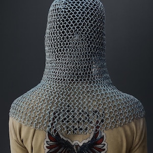 Medieval Chainmail Armor Set - Mild Steel Shirt & Coif - LARP SCA Cosplay Costume image 5