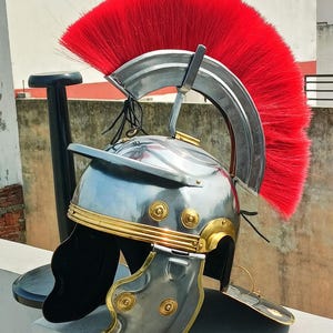 Roman Centurion Helmet – Greek Wearable Armor with Free Wooden Stand – Roman Design Gift for Him, Cosplay & Display