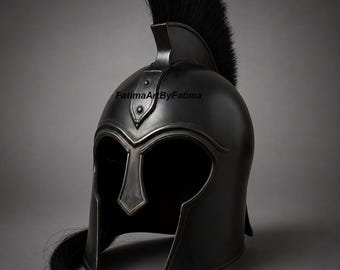 Medieval Roman Troy Achilles Helmet - Bronze Finish, Wearable Trojan Warrior Helmet with Display Stand