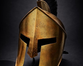 King Leonidas Spartan Helmet – 300 Movie Replica Warrior Armor with Stand