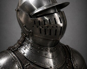 Wearable Medieval Knight Bascinet Close Barbuta Helmet: Polished Steel Warrior Armor, LARP Cosplay