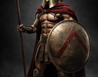 Medieval Battle-Worn Steel Spartan Helmet: King Leonidas Cosplay Armor with Display