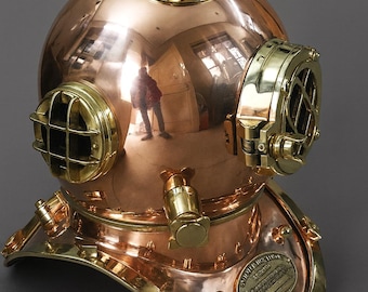 Brass & Copper Scuba Divers Diving Helmet Replica : US Navy Mark V, 18" Nautical Decor