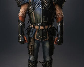 Medieval Dwarven Armor Knight Gothic Full Body Costume: 18-Gauge Steel LARP Cosplay Suit