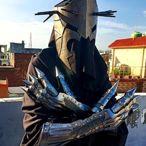 Witch King of Angmar Costume: Ringwraith Cloak, Gauntlets & Helmet
