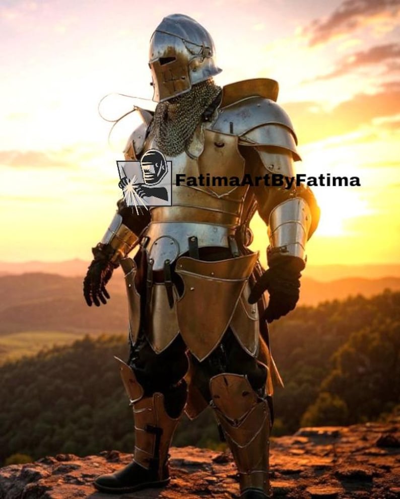 Full 18 Gauge Steel Knight Armor Set - Medieval Templar Suit - Etsy