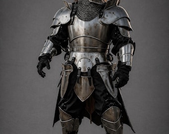 Full 18 Gauge Steel Knight Armor Set - Medieval Templar Suit