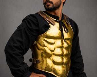 Stahlmuskelkürass – Römisch-griechische Brustplattenrüstung für Cosplay und Reenactment