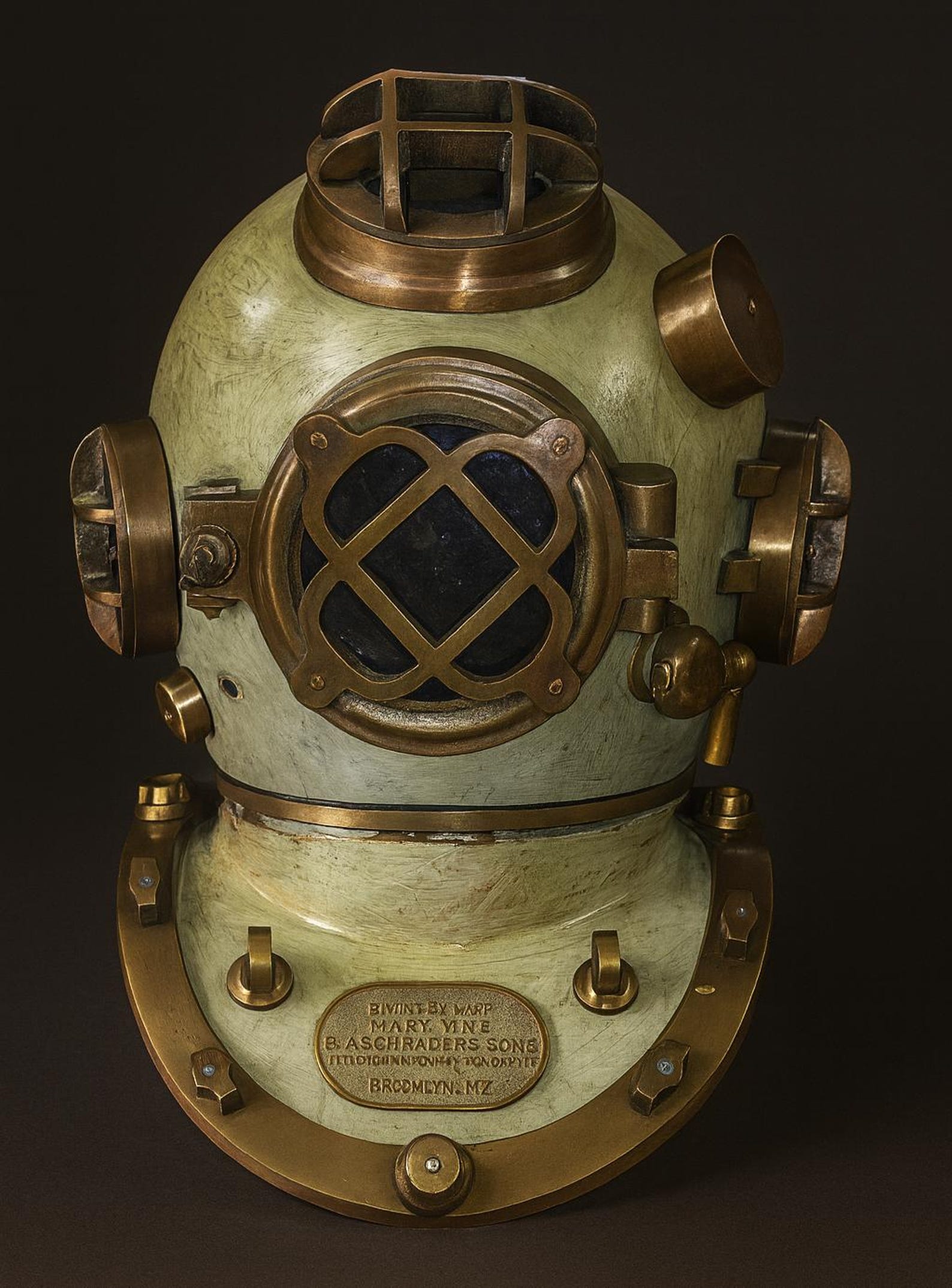 US Navy Mark V Diving Helmet Replica – Brass Nautical Decor (18" Adult ...