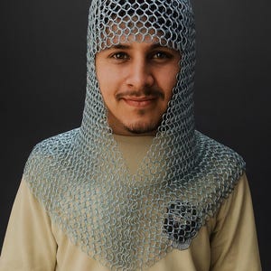 Medieval Chainmail Armor Set - Mild Steel Shirt & Coif - LARP SCA Cosplay Costume image 6