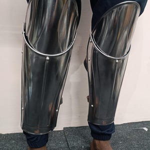 Medieval Knight Leg Armor &quot;Gaurdian&quot; Pair of Leg Greaves Made from Metal