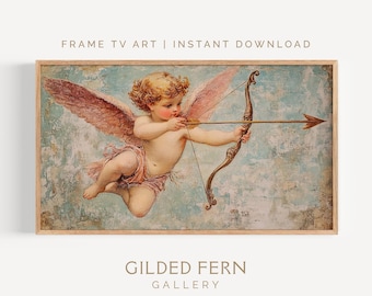 Vintage Cupid Valentines Day Frame TV Art (4K Digital Download)