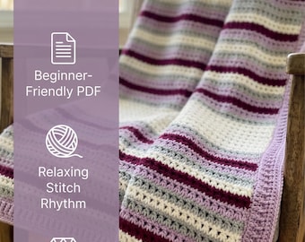 Modern Crochet Blanket Pattern PDF | Textured Throw | Easy Crochet | Instant Download