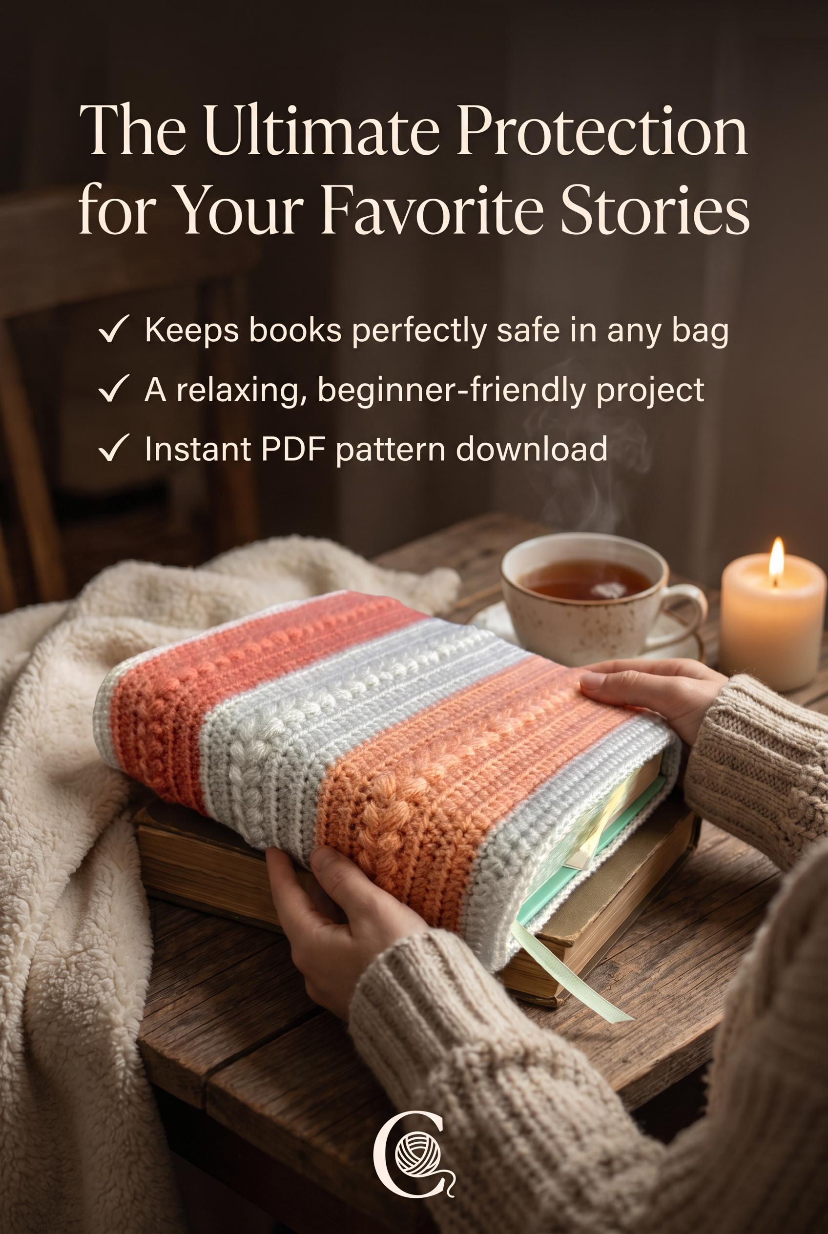 40 Book Sleeve Crochet Patterns for Stylish, Protective Handmade Reading Accessories 14 Crochet Book Sleeve Textured Book Cover Easy Protector