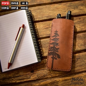 small leather pencil case pattern, DIY pen pouch template, pdf svg for cricut & laser, handmade pencil bag design