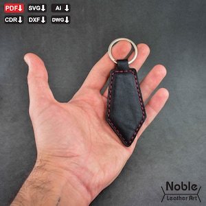 classic leather keychain pattern, key holder template, diy keychain design, svg and pdf files, digital download for cricut & laser